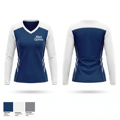 Black Cypress Women's Long Sleeve V-neck Shirt - 1