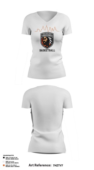 Womens Short Sleeve Vneck Shirt, The Philadelphia Tomahawks, Men's Basketball, Teamtime, Team time, sublimation, custom sports apparel, team uniforms, spirit wear, spiritwear, sports uniforms, custom shirts, team store, custom team store, fundraiser sports, apparel fundraiser