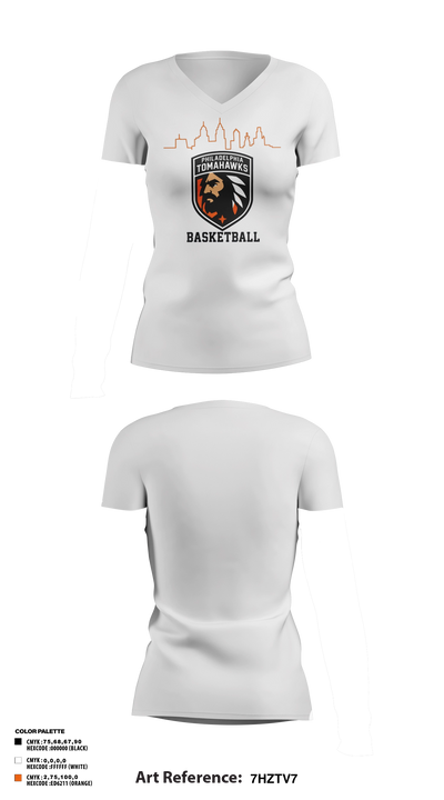 The Philadelphia Tomahawks Women's Short Sleeve V-neck Shirt - 12