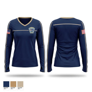 Womens Long Sleeve Vneck Shirt, Traffic Unit, Police, Teamtime, Team time, sublimation, custom sports apparel, team uniforms, spirit wear, spiritwear, sports uniforms, custom shirts, team store, custom team store, fundraiser sports, apparel fundraiser