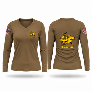 Womens Long Sleeve Vneck Shirt, Mobile Recruiting Company, Army, Teamtime, Team time, sublimation, custom sports apparel, team uniforms, spirit wear, spiritwear, sports uniforms, custom shirts, team store, custom team store, fundraiser sports, apparel fundraiser