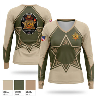 Womens Long Sleeve Vneck Shirt, Scotland County Sheriff's Office, Police, Teamtime, Team time, sublimation, custom sports apparel, team uniforms, spirit wear, spiritwear, sports uniforms, custom shirts, team store, custom team store, fundraiser sports, apparel fundraiser