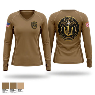 Womens Long Sleeve Vneck Shirt, CSG1 FCPOA, Navy, Teamtime, Team time, sublimation, custom sports apparel, team uniforms, spirit wear, spiritwear, sports uniforms, custom shirts, team store, custom team store, fundraiser sports, apparel fundraiser