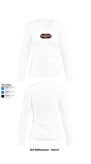 Womens Long Sleeve Vneck Shirt, Blacktop Modified Tour, E-Sports, Teamtime, Team time, sublimation, custom sports apparel, team uniforms, spirit wear, spiritwear, sports uniforms, custom shirts, team store, custom team store, fundraiser sports, apparel fundraiser