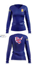 Lewis County Lions 17232794 Women's Long Sleeve V-neck Shirt - 10