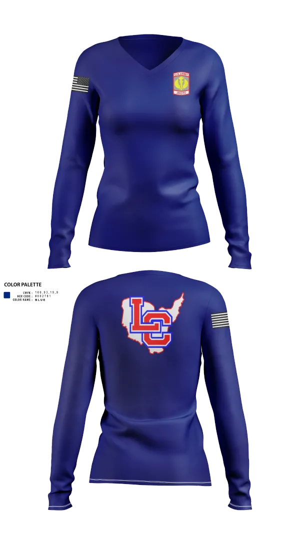 Womens Long Sleeve Vneck Shirt, Lewis County Lions, , Teamtime, Team time, sublimation, custom sports apparel, team uniforms, spirit wear, spiritwear, sports uniforms, custom shirts, team store, custom team store, fundraiser sports, apparel fundraiser