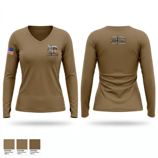 Womens Long Sleeve Vneck Shirt, Tacoma Recruiting Company, Army, Teamtime, Team time, sublimation, custom sports apparel, team uniforms, spirit wear, spiritwear, sports uniforms, custom shirts, team store, custom team store, fundraiser sports, apparel fundraiser