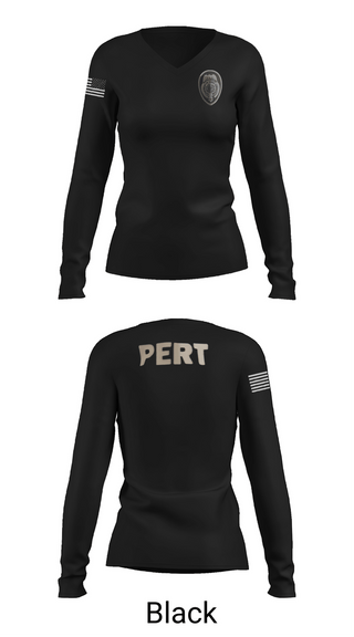 Womens Long Sleeve Vneck Shirt, PERT, Police, Teamtime, Team time, sublimation, custom sports apparel, team uniforms, spirit wear, spiritwear, sports uniforms, custom shirts, team store, custom team store, fundraiser sports, apparel fundraiser