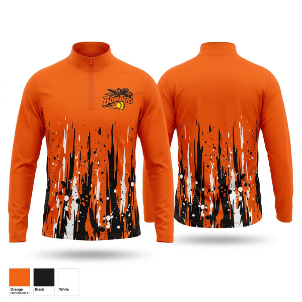 Quarter Zip Jacket, Bombers, Softball, Teamtime, Team time, sublimation, custom sports apparel, team uniforms, spirit wear, spiritwear, sports uniforms, custom shirts, team store, custom team store, fundraiser sports, apparel fundraiser
