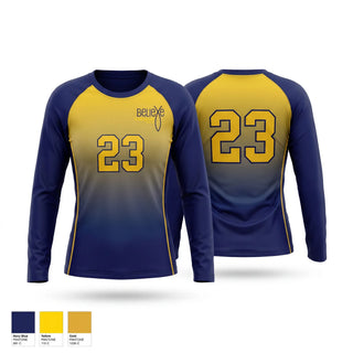 Long Sleeve Performance Shirt, Believe Volleyball Club, Women's Volleyball, Teamtime, Team time, sublimation, custom sports apparel, team uniforms, spirit wear, spiritwear, sports uniforms, custom shirts, team store, custom team store, fundraiser sports, apparel fundraiser