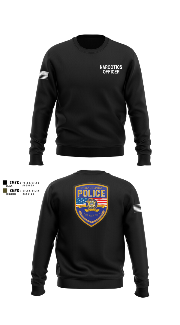Crew Neck Sweatshirt, Philadelphia police narcotics, Police, Teamtime, Team time, sublimation, custom sports apparel, team uniforms, spirit wear, spiritwear, sports uniforms, custom shirts, team store, custom team store, fundraiser sports, apparel fundraiser