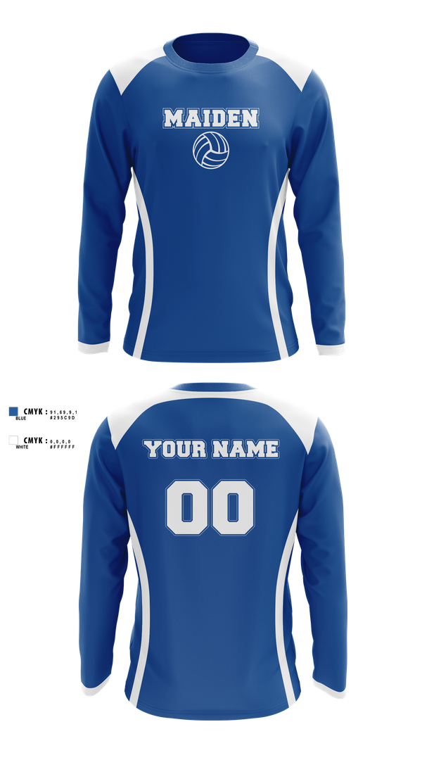Long Sleeve Performance Shirt, Maiden High School Volleyball, Women's Volleyball, Teamtime, Team time, sublimation, custom sports apparel, team uniforms, spirit wear, spiritwear, sports uniforms, custom shirts, team store, custom team store, fundraiser sports, apparel fundraiser