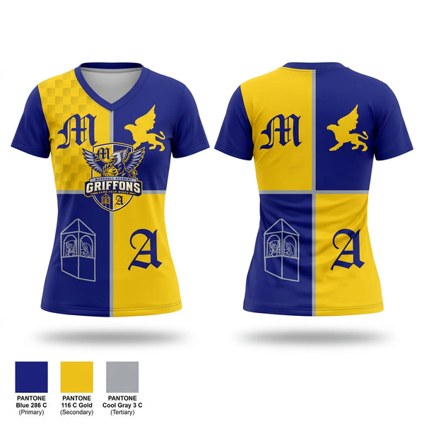 Womens Short Sleeve Vneck Shirt, Marshall Academy Basketball, Men's Basketball, Teamtime, Team time, sublimation, custom sports apparel, team uniforms, spirit wear, spiritwear, sports uniforms, custom shirts, team store, custom team store, fundraiser sports, apparel fundraiser