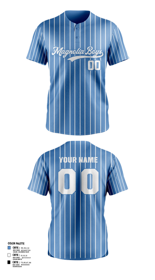Two Button Baseball Jersey, MAGNOLIA BOYS, Baseball, Teamtime, Team time, sublimation, custom sports apparel, team uniforms, spirit wear, spiritwear, sports uniforms, custom shirts, team store, custom team store, fundraiser sports, apparel fundraiser