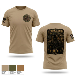 Old School Cotton Feel Shirt, HHC 136th ESB, Army, Teamtime, Team time, sublimation, custom sports apparel, team uniforms, spirit wear, spiritwear, sports uniforms, custom shirts, team store, custom team store, fundraiser sports, apparel fundraiser