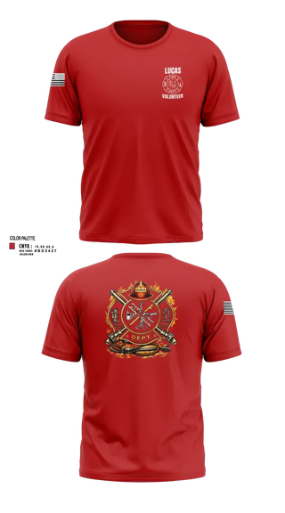 Short Sleeve Performance Shirt, Lucas Volunteer Fire Department, Fire Department, Teamtime, Team time, sublimation, custom sports apparel, team uniforms, spirit wear, spiritwear, sports uniforms, custom shirts, team store, custom team store, fundraiser sports, apparel fundraiser