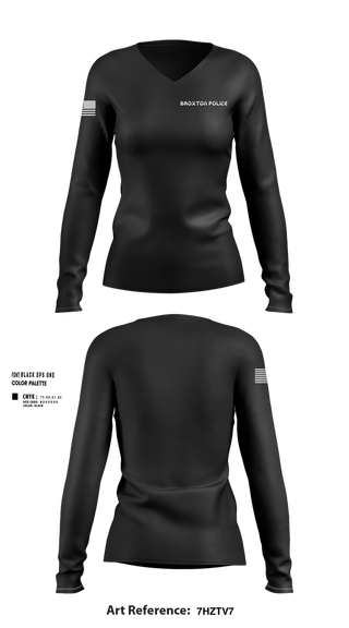 Womens Long Sleeve Vneck Shirt, Broxton police, , Teamtime, Team time, sublimation, custom sports apparel, team uniforms, spirit wear, spiritwear, sports uniforms, custom shirts, team store, custom team store, fundraiser sports, apparel fundraiser