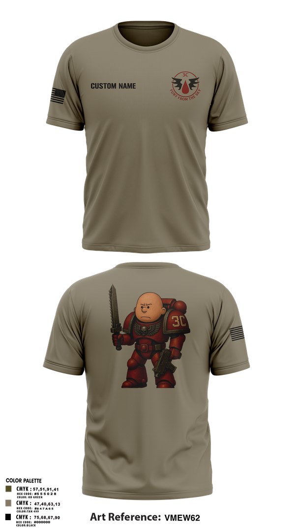 Old School Cotton Feel Shirt, CCo, 1-508PIR (OG), Army, Teamtime, Team time, sublimation, custom sports apparel, team uniforms, spirit wear, spiritwear, sports uniforms, custom shirts, team store, custom team store, fundraiser sports, apparel fundraiser