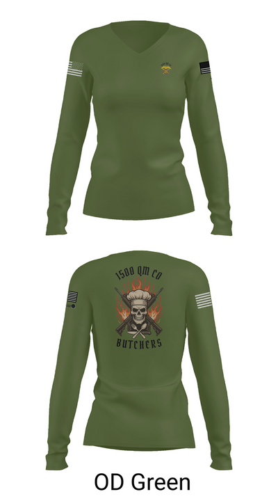 1500 QM Co 49393659 Women's Long Sleeve V-neck Shirt - 57