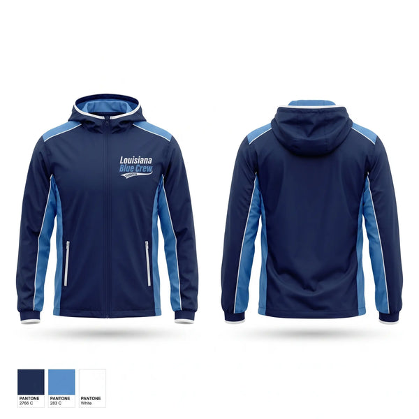 Windbreaker, Louisiana Blue Crew, Baseball, Teamtime, Team time, sublimation, custom sports apparel, team uniforms, spirit wear, spiritwear, sports uniforms, custom shirts, team store, custom team store, fundraiser sports, apparel fundraiser