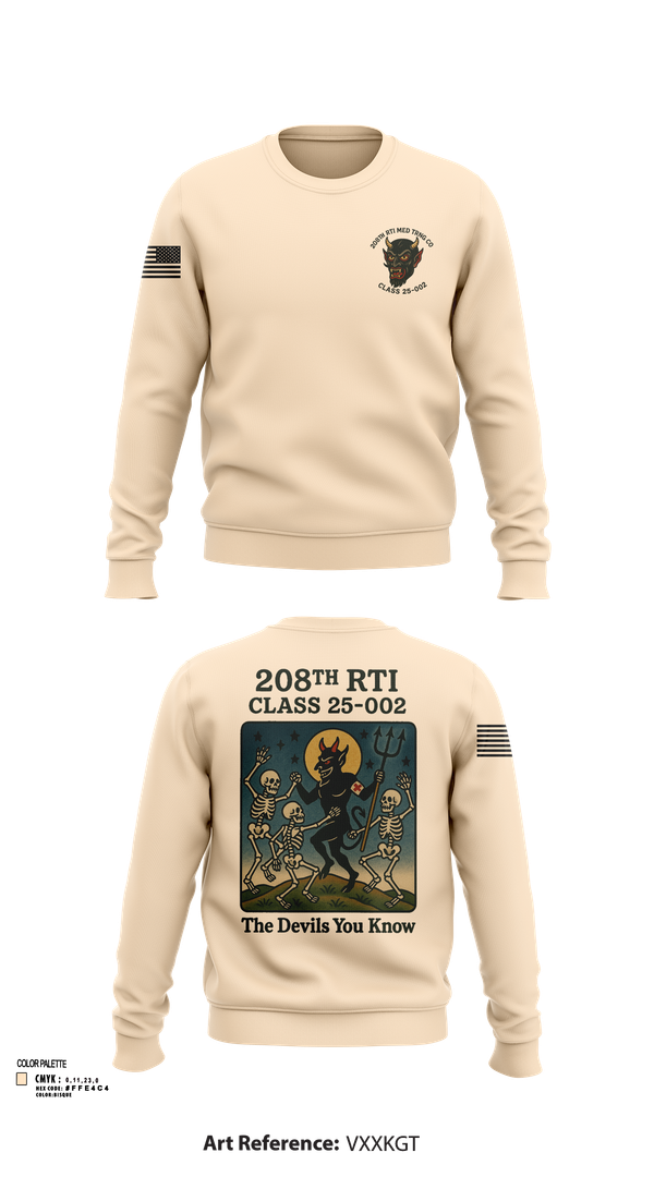 Crew Neck Sweatshirt, 208th RTI MED TRNG CO Class 25-002, , Teamtime, Team time, sublimation, custom sports apparel, team uniforms, spirit wear, spiritwear, sports uniforms, custom shirts, team store, custom team store, fundraiser sports, apparel fundraiser