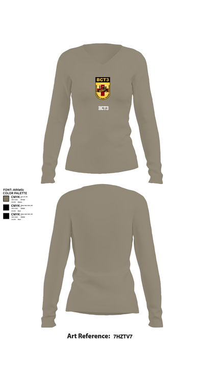 BCT3 20185528 Women's Long Sleeve V-neck Shirt - 62