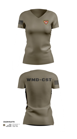 Womens Short Sleeve Vneck Shirt, 2nd WMD CST, Army, Teamtime, Team time, sublimation, custom sports apparel, team uniforms, spirit wear, spiritwear, sports uniforms, custom shirts, team store, custom team store, fundraiser sports, apparel fundraiser