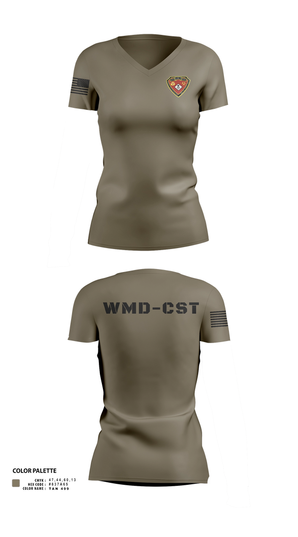Womens Short Sleeve Vneck Shirt, 2nd WMD CST, Army, Teamtime, Team time, sublimation, custom sports apparel, team uniforms, spirit wear, spiritwear, sports uniforms, custom shirts, team store, custom team store, fundraiser sports, apparel fundraiser