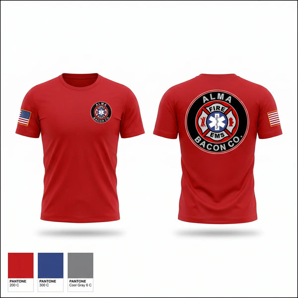 Short Sleeve Performance Shirt, BACON FIRE DEPARTMENT, Fire Department, Teamtime, Team time, sublimation, custom sports apparel, team uniforms, spirit wear, spiritwear, sports uniforms, custom shirts, team store, custom team store, fundraiser sports, apparel fundraiser