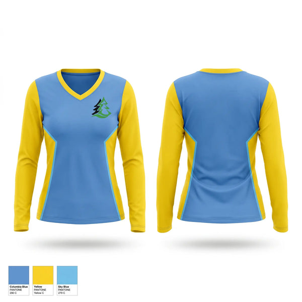 Womens Long Sleeve Vneck Shirt, Del Webb, Softball, Teamtime, Team time, sublimation, custom sports apparel, team uniforms, spirit wear, spiritwear, sports uniforms, custom shirts, team store, custom team store, fundraiser sports, apparel fundraiser