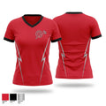 Clinton Red Devils 67578170 Women's Short Sleeve V-neck Shirt - 1