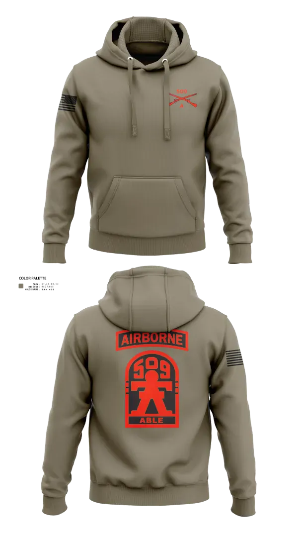 Hoodie, 3-509th Parachute Infantry BN Able Nation, , Teamtime, Team time, sublimation, custom sports apparel, team uniforms, spirit wear, spiritwear, sports uniforms, custom shirts, team store, custom team store, fundraiser sports, apparel fundraiser