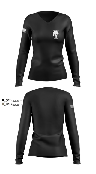 Womens Long Sleeve Vneck Shirt, 330th MP Co, National Guard, Teamtime, Team time, sublimation, custom sports apparel, team uniforms, spirit wear, spiritwear, sports uniforms, custom shirts, team store, custom team store, fundraiser sports, apparel fundraiser