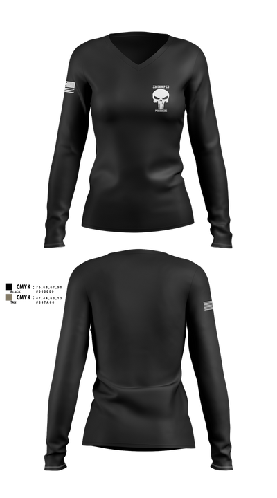 330th MP Co 57872440 Women's Long Sleeve V-neck Shirt - 2