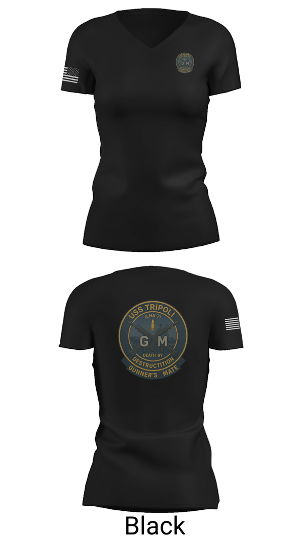 Womens Short Sleeve Vneck Shirt, USS TRIPOLI, , Teamtime, Team time, sublimation, custom sports apparel, team uniforms, spirit wear, spiritwear, sports uniforms, custom shirts, team store, custom team store, fundraiser sports, apparel fundraiser