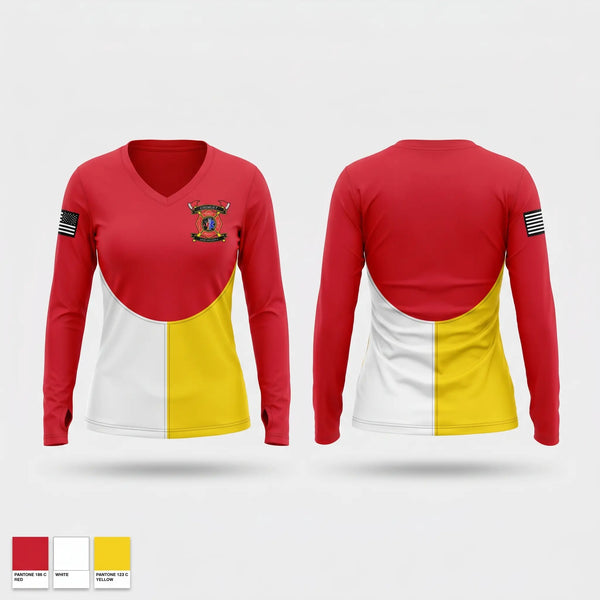 Womens Long Sleeve Vneck Shirt, Chemult Rural Fire Protection District, EMS/EMT, Teamtime, Team time, sublimation, custom sports apparel, team uniforms, spirit wear, spiritwear, sports uniforms, custom shirts, team store, custom team store, fundraiser sports, apparel fundraiser