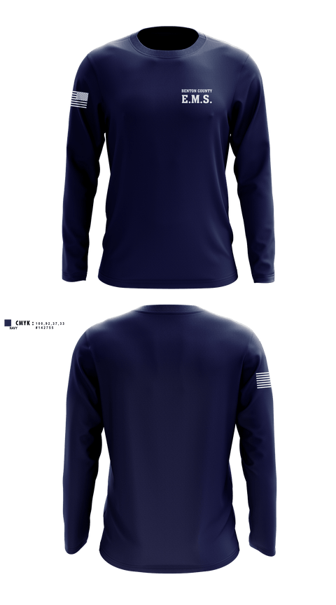 Long Sleeve Performance Shirt, Benton County E.M.S., EMS/EMT, Teamtime, Team time, sublimation, custom sports apparel, team uniforms, spirit wear, spiritwear, sports uniforms, custom shirts, team store, custom team store, fundraiser sports, apparel fundraiser