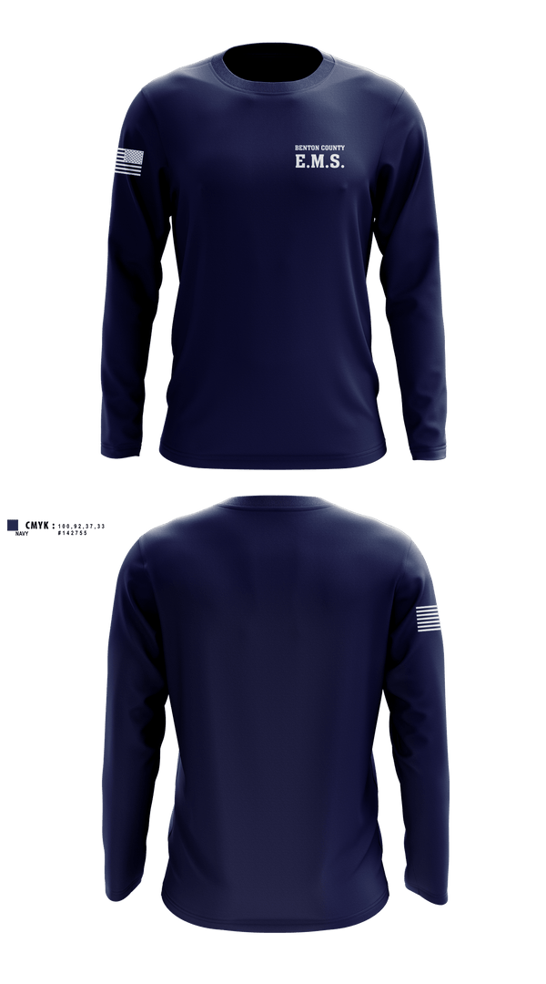 Long Sleeve Performance Shirt, Benton County E.M.S., EMS/EMT, Teamtime, Team time, sublimation, custom sports apparel, team uniforms, spirit wear, spiritwear, sports uniforms, custom shirts, team store, custom team store, fundraiser sports, apparel fundraiser