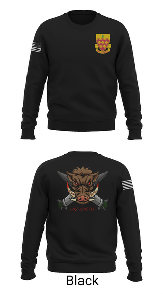 Crew Neck Sweatshirt, Boar Battery 1-77 FAR, Army, Teamtime, Team time, sublimation, custom sports apparel, team uniforms, spirit wear, spiritwear, sports uniforms, custom shirts, team store, custom team store, fundraiser sports, apparel fundraiser