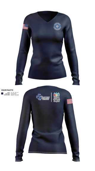 Womens Long Sleeve Vneck Shirt, Baptist Health Protective Services, Police, Teamtime, Team time, sublimation, custom sports apparel, team uniforms, spirit wear, spiritwear, sports uniforms, custom shirts, team store, custom team store, fundraiser sports, apparel fundraiser