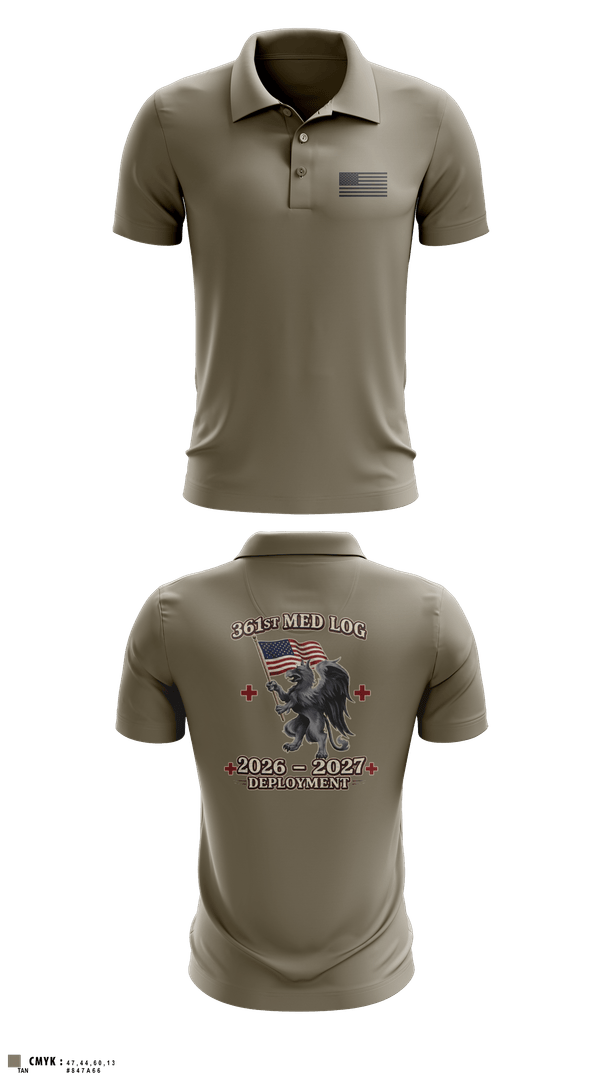 Short Sleeve Performance Polo, 361 med log, Army, Teamtime, Team time, sublimation, custom sports apparel, team uniforms, spirit wear, spiritwear, sports uniforms, custom shirts, team store, custom team store, fundraiser sports, apparel fundraiser