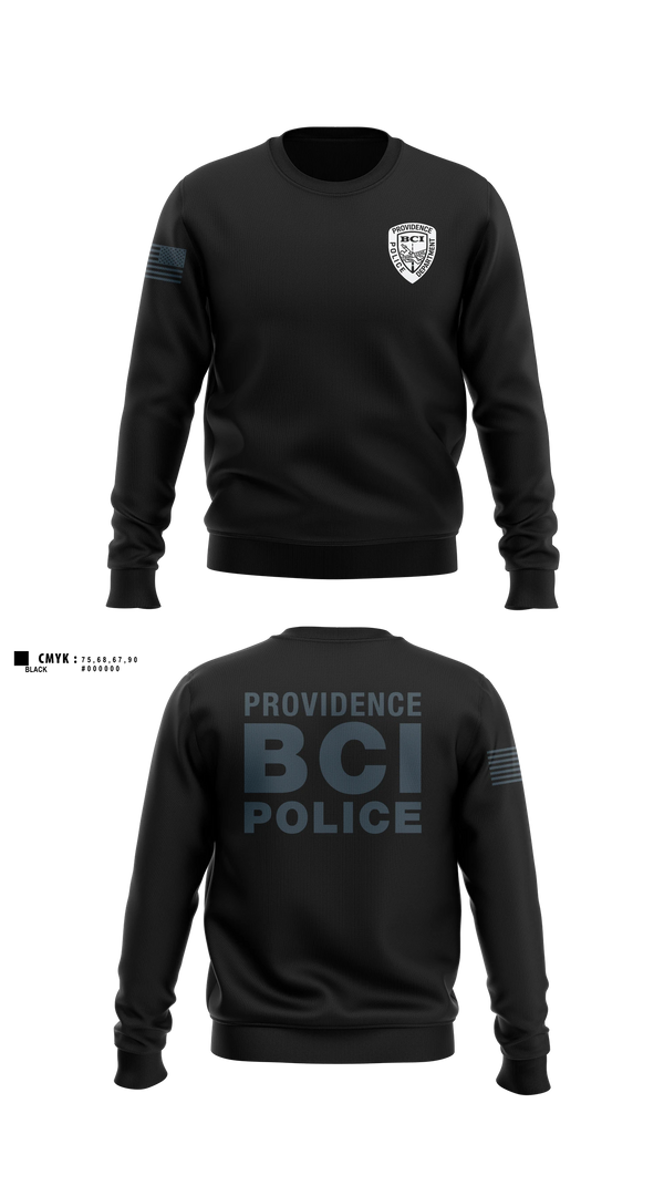 Crew Neck Sweatshirt, Providence Police BCI, Police, Teamtime, Team time, sublimation, custom sports apparel, team uniforms, spirit wear, spiritwear, sports uniforms, custom shirts, team store, custom team store, fundraiser sports, apparel fundraiser
