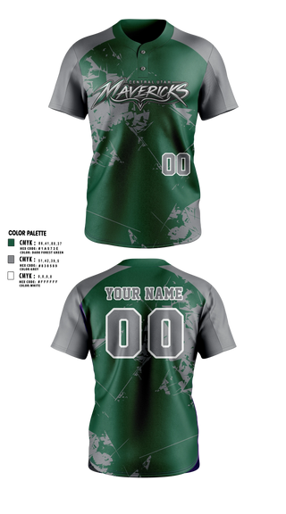 Two Button Softball Jersey, Central Utah Mavericks, Softball, Teamtime, Team time, sublimation, custom sports apparel, team uniforms, spirit wear, spiritwear, sports uniforms, custom shirts, team store, custom team store, fundraiser sports, apparel fundraiser