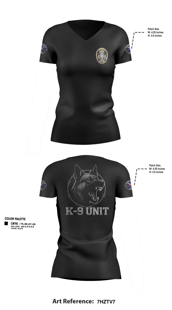 Womens Short Sleeve Vneck Shirt, Farmersville PD, Police, Teamtime, Team time, sublimation, custom sports apparel, team uniforms, spirit wear, spiritwear, sports uniforms, custom shirts, team store, custom team store, fundraiser sports, apparel fundraiser