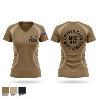 Womens Short Sleeve Vneck Shirt, 240th FRSD, Army, Teamtime, Team time, sublimation, custom sports apparel, team uniforms, spirit wear, spiritwear, sports uniforms, custom shirts, team store, custom team store, fundraiser sports, apparel fundraiser