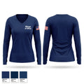 Wings of Blue Women's Long Sleeve V-neck Shirt - 1