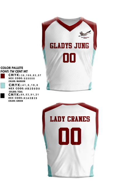 Mens Basketball Jersey, Gladys Jung Lady Cranes Baketball, Women's Basketball, Teamtime, Team time, sublimation, custom sports apparel, team uniforms, spirit wear, spiritwear, sports uniforms, custom shirts, team store, custom team store, fundraiser sports, apparel fundraiser