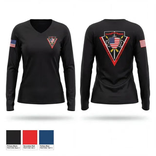 Womens Long Sleeve Vneck Shirt, Disturbance Control Team, Police, Teamtime, Team time, sublimation, custom sports apparel, team uniforms, spirit wear, spiritwear, sports uniforms, custom shirts, team store, custom team store, fundraiser sports, apparel fundraiser