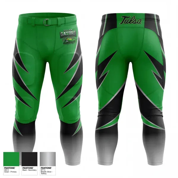 Football Pants, Tulsa Gators, , Teamtime, Team time, sublimation, custom sports apparel, team uniforms, spirit wear, spiritwear, sports uniforms, custom shirts, team store, custom team store, fundraiser sports, apparel fundraiser