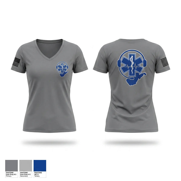 Womens Short Sleeve Vneck Shirt, Charleston MEDBASE, EMS/EMT, Teamtime, Team time, sublimation, custom sports apparel, team uniforms, spirit wear, spiritwear, sports uniforms, custom shirts, team store, custom team store, fundraiser sports, apparel fundraiser